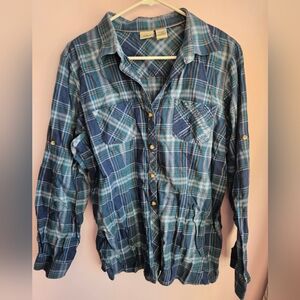 Women's Blue Plaid Shirt